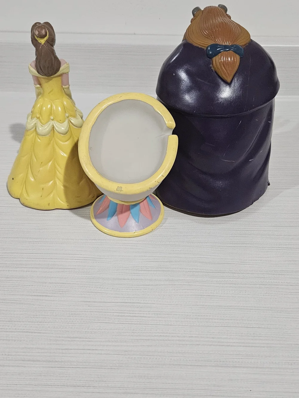 Disney's Beauty and the Beast VINTAGE Rubber Hand Puppets Pizza Hut 1992 Set 3